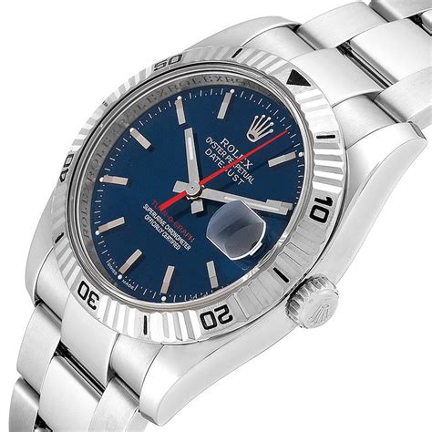 rolex datejust turnograph blue dial oyster bracelet mens watch 116264|discontinued Rolex 116264.